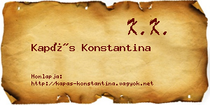 Kapás Konstantina névjegykártya